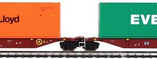 Mehano H0 55509 SNCB Containertragwagen Sggmrsss 90 mit Containern "Evergreen" und "Hapag-Lioyd"