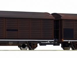 Roco-76152 H0 Gealterte SBB Doppel-Schiebewandwageneinheit Hilrrs_Modelleisenbahn Muenchen_27 4 20