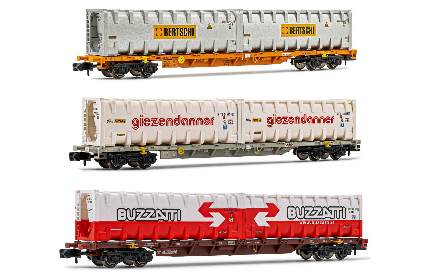 Arnold N HN 6446 6444 6443 Containertragwagen_Hornby_9 20