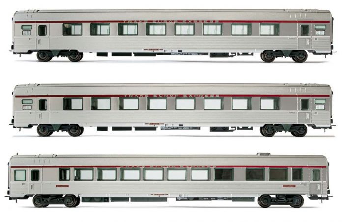 H0 hj4143 SNCF-Wagenset TEE-Arbalete INOX-TEE-Wagen Typ Mistral_Hornby_2020