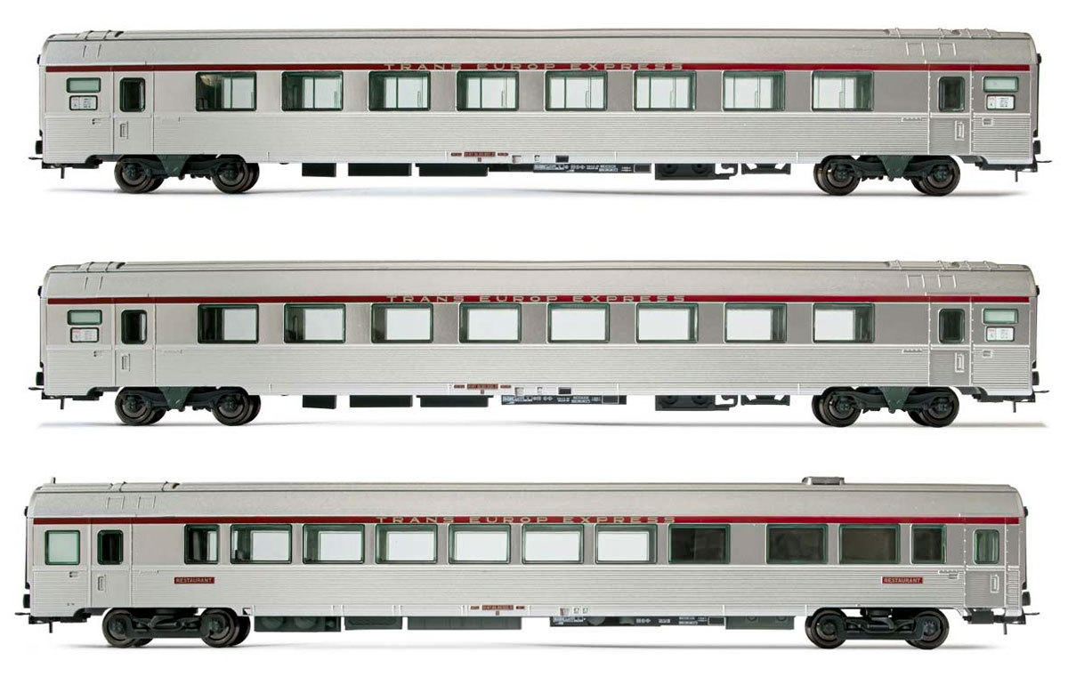 H0 hj4143 SNCF-Wagenset TEE-Arbalete INOX-TEE-Wagen Typ Mistral_Hornby_2020