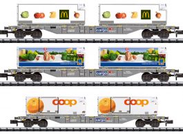 N Minitrix 15488 15469 SBB Cargo Containertragwagen Sgnss McDonalds Aldi Coop_Maerklin_2020