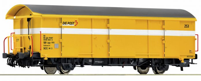 Roco-67187-H0 Die Post Postwagen Z2 253 gelb weisse Zierlinie_Modelleisenbahn GmbH_10 11 20