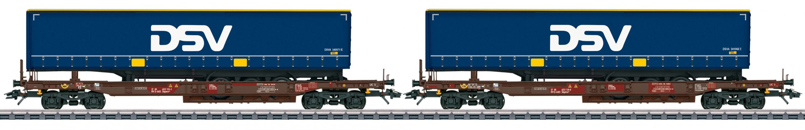 H0 47111 AAE Cargo Taschenwagen Sdgmns Gardinenplanen-Sattelauflieger DSV_Maerklin_1 21