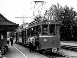 Tram 14 Endstation Schlossstrasse_MIBV Historische Dokumentensammlung Museum im Buergerhaus Pratteln 2 Emil Dill_1961