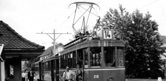 Tram 14 Endstation Schlossstrasse_MIBV Historische Dokumentensammlung Museum im Buergerhaus Pratteln 2 Emil Dill_1961