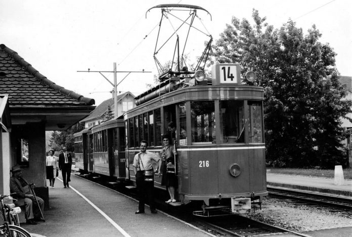 Tram 14 Endstation Schlossstrasse_MIBV Historische Dokumentensammlung Museum im Buergerhaus Pratteln 2 Emil Dill_1961