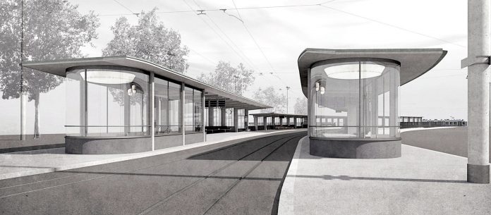 Visualisierung Tramhaltestelle Bahnhofquai Siegerprojekt EGENDER - Perronaufgang bahnhofseitig_Joos Mathys Architekten AG_16 11 20