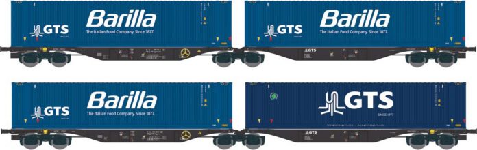 45111 H0 Set mit zwei GTS Containertragwagen Sggmrss 90 Barilla- GTS-Container_ACME_1 21