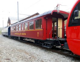 Restaurierter Personenwagen C4 11 der Appenzeller Bahnen auf Probefahrt