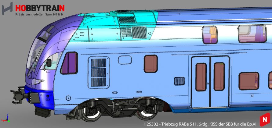 N Hobbytrain 25302 SBB Regio-Dosto RABe 511 IR-Version grau_Lemke_26 4 21