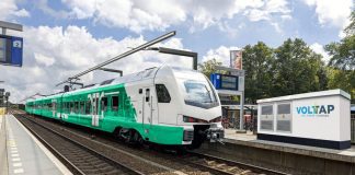 Voltap-Schnellladestation mit Batteriezug BEMU Visualisierung_Furrer Frey_2021