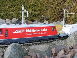 21430 IIm G LGB RhB Ge 44 III 644 Savognin nach Refit 45926 Containerwagen Sb-t Kuehlcontainer_Maerklin_5 21