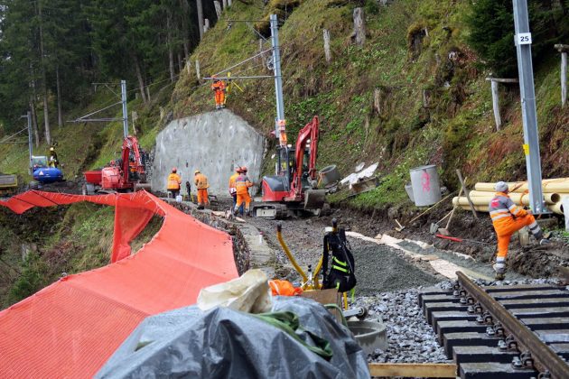 Arbeiten Gleise Kabelrohrblock Sammelleitung_Jungfraubahnen Management_2021