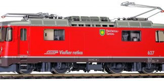 0m 9258 127 9358 127 9958 127 RhB Ge 44 II 627 Reichenau-Tamins runde Lampen brauner Rahmen rot _Bemo_8 21