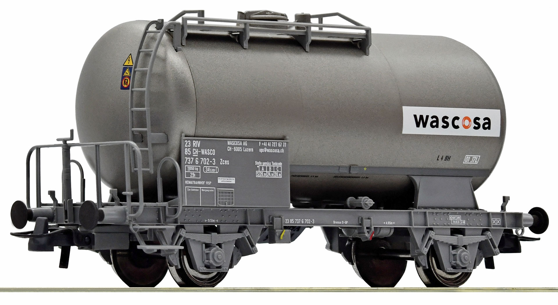 Roco H0 76509 Wascosa Kesselwagen Zces grau_Modelleisenbahn GmbH_11 5 21