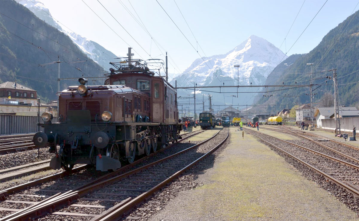 Historische Loks Erstfeld Depot_Gotthard-Bahntage