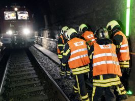 Rettungsuebung SEMPIONE 21 Feuerwehr birgt Figuranten Unfallzug Simplontunnel 1_SBB Dominic Steinman_12 9 21