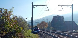 Aadorf Auto neben Bahnlinie gelandet_Kapo TG_24 10 21