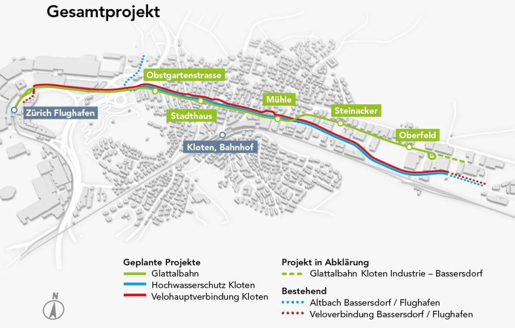 Glattalbahn-Verlaengerung Kloten Lageplan-Gesamtprojekt_VBG_2021