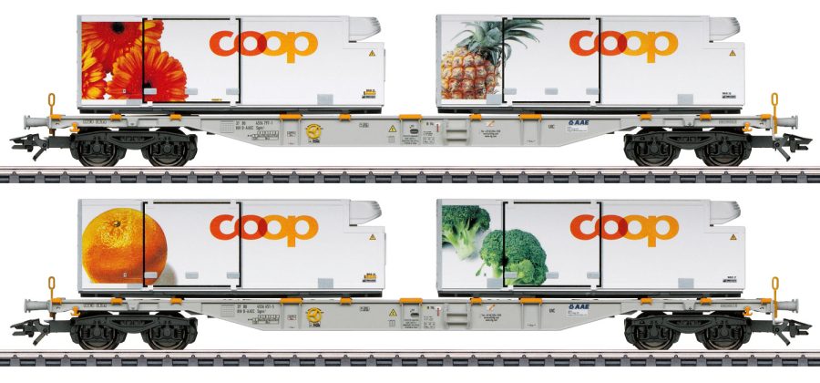 047462 H0 AAE Cargo Containertragwagen-Set Coop_Maerklin_01 22