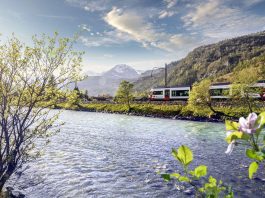 Meiringen Innertkirchen Gelenktriebwagen Be 125 013_ZB