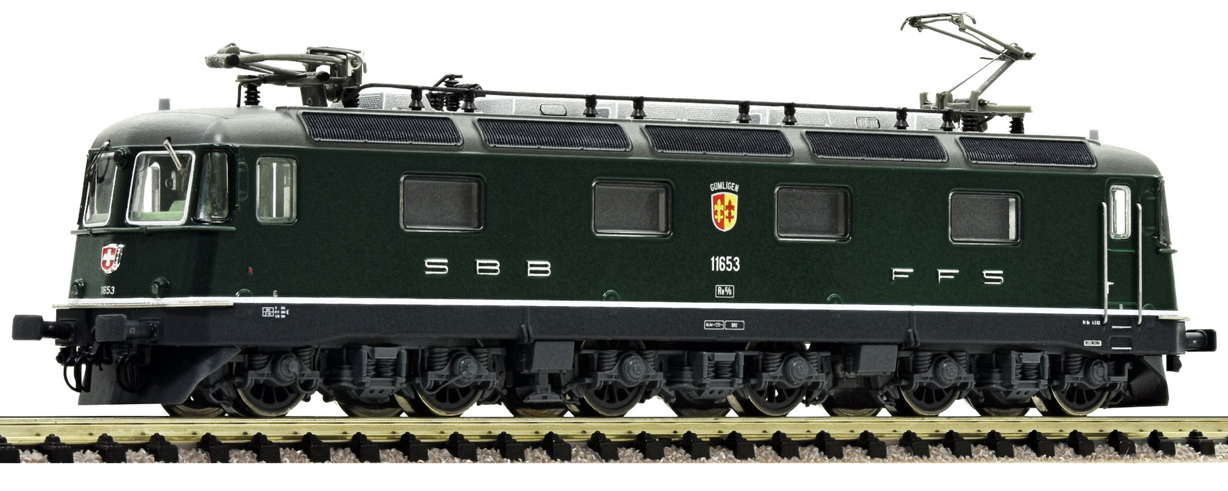 Fleischmann N 734120 gruene SBB Re 66 11653 Guemligen_Modelleisenbahn GmbH_29 9 22