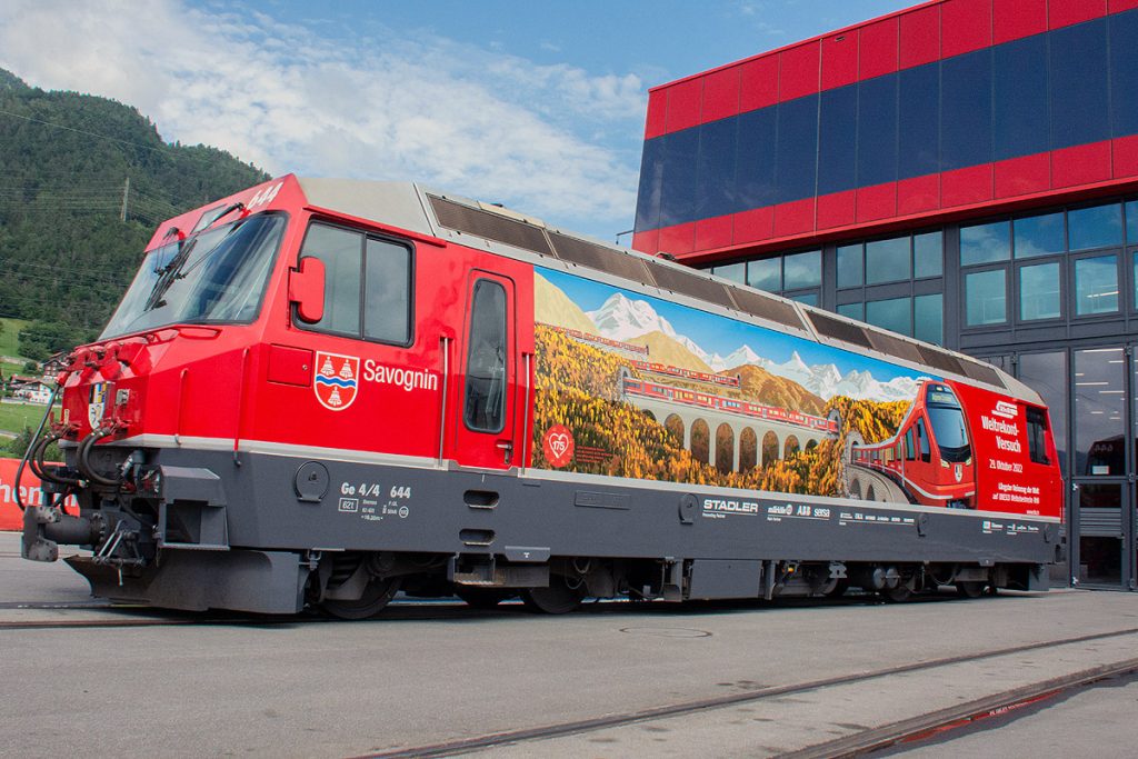 Lokomotive Ge 44 III 644 im Weltrekordversuch-Kleid_RhB_2022