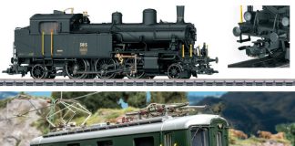 Märklin Spur 1-Neuheiten 2023: Es erscheint der türkisfarbene SBB Teleskophaubenwagen Shimmns, zum Transport von Blechcoils, mit der ...