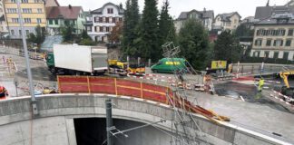 Herisau Geruest Fahrleitung Appenzeller Bahnen gestuerzt_Kapo AR_28 8 23