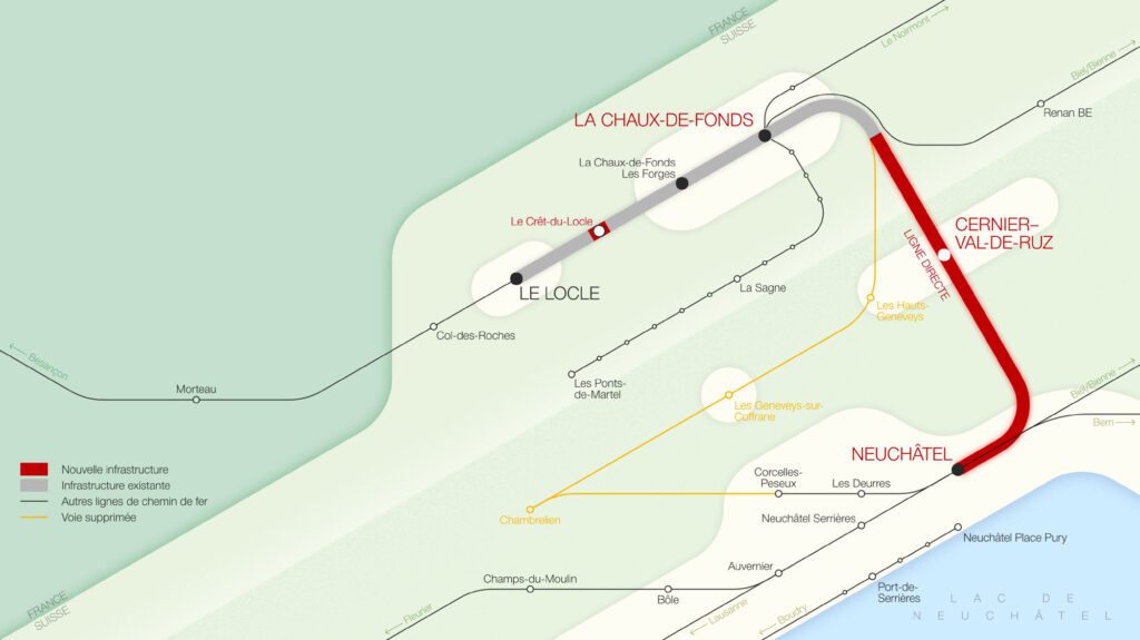 Direkte Linie Neuchatel La Chaux-de-Fonds Karte_SBB CFF FFS_7 9 23