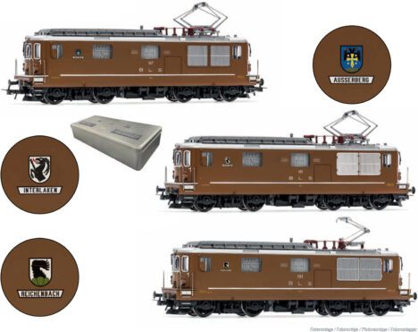 Rivarossi H0: BLS Re 4/4, SBB/Cisalpino ETR 470, CIWL «Edelweiss Pullman Express» und Wagenset «Italien-Holland-Express»