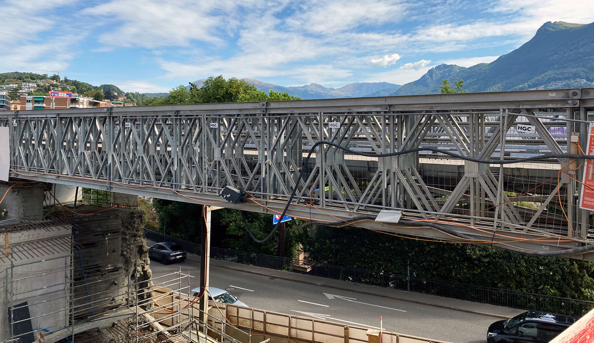 Blick auf die Behelfsbruecke Bahnhof Lugano_SBB CFF FFS