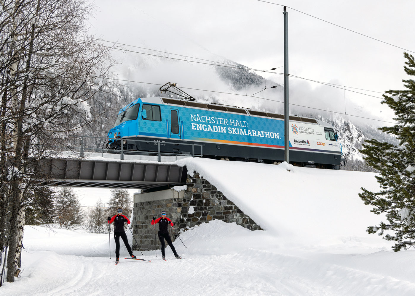 Werbelokomotive Engadin Skimarathon Ge b44 III 649_RhB_27 2 24