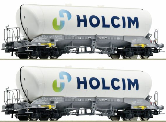 6600051 H0 Roco Holcim Silowagen-Set neues Logo_Modelleisenbahn GmbH_27 12 23