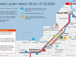 Doppelspur Grellingen Duggingen Karte Bahnersatz_SBB CFF FFS_4 24