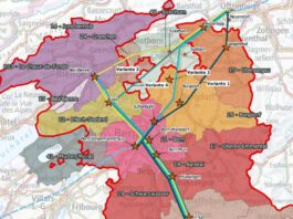 Einzugsgebiete Hubsuchgebiete Marktgebiet Bern-Thun-Biel Varianten Linienfuehrungen_CST_2023