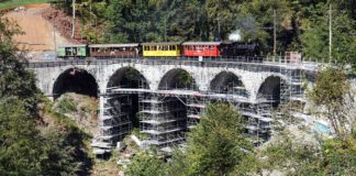 Bauarbeiten Viadukt Baye de Clarens_Museumbahn Blonay-Chamby_10 9 23