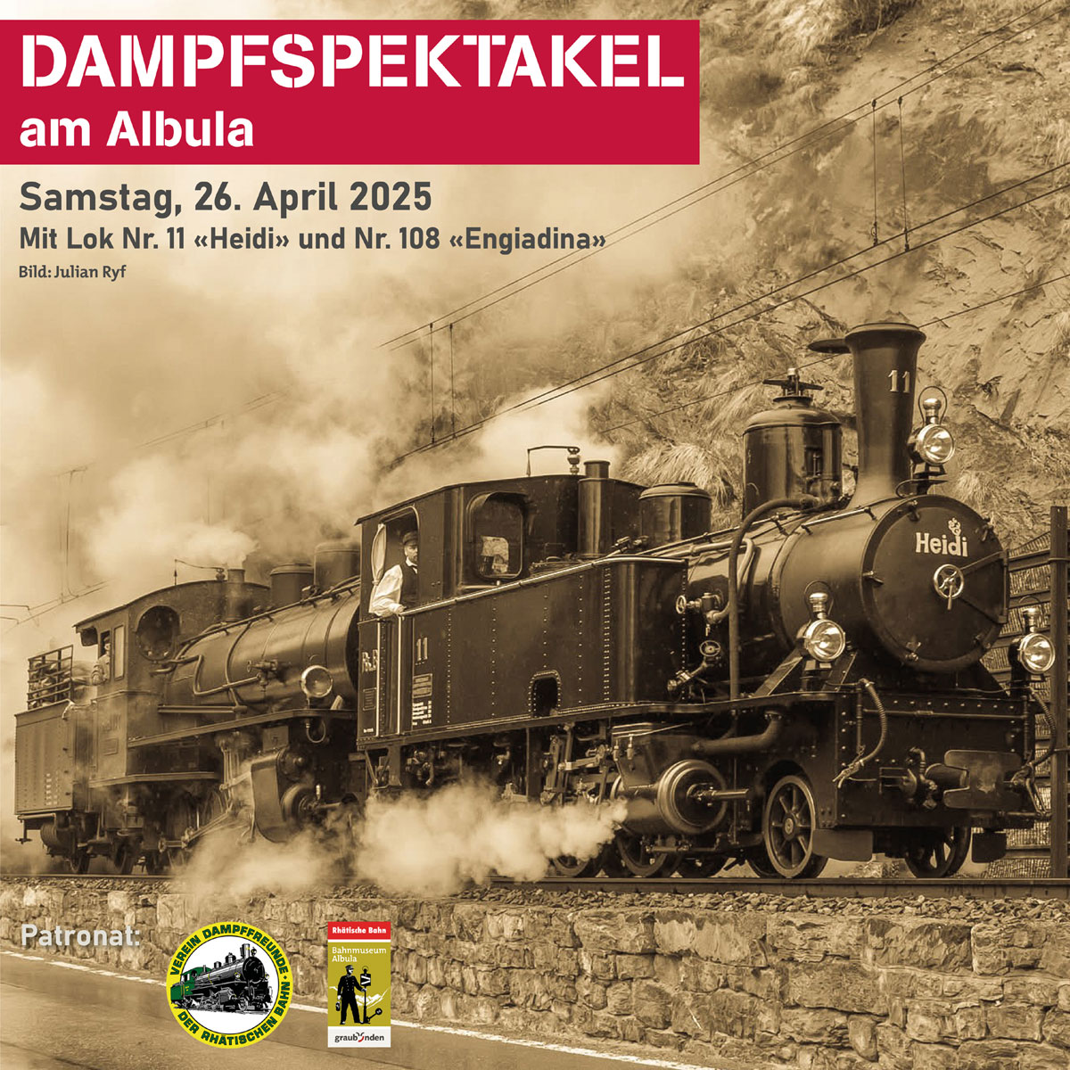 Exklusive Dampffahrt Dampfspektakel-Goennerclub_Bahnmuseum Albula