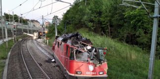 St Gallen Kollision SBB Cargo Re 420 Schienenbagger 1_Stapo SG_19 5 25
